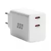 EFB Elektronik G452CE 45W dual USB-C GaN wandoplader-set met 2m USB-C kabel, wit