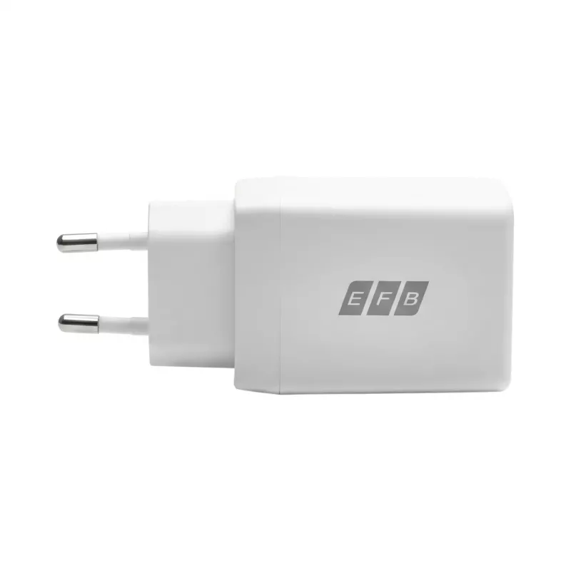 EFB Elektronik G452CE 45W dual USB-C GaN wandoplader-set met 2m USB-C kabel, wit