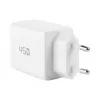 EFB Elektronik G452CE 45W dual USB-C GaN wandoplader-set met 2m USB-C kabel, wit