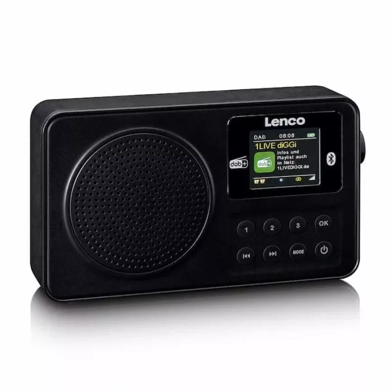 Lenco PDR-033BK draagbare DAB+/FM-radio met Bluetooth en oplaadbare accu - zwart
