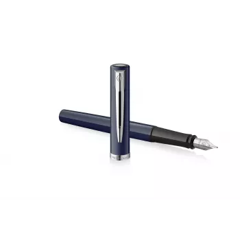 Waterman Impression vulpen fijne punt blauwe lak chromen ringen geschenkdoos 2225502