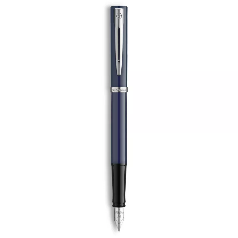 Waterman Impression vulpen fijne punt blauwe lak chromen ringen geschenkdoos 2225502