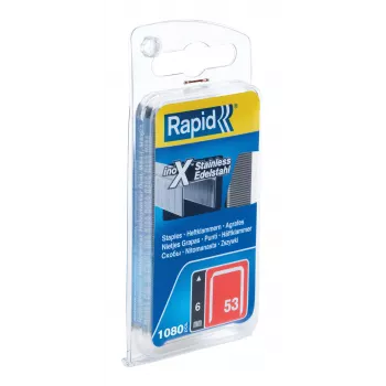 RAPID TOOLS fijndraadclips type 53, 6 mm, roestvrij staal, kleinverpakking, op kaart met euroloch, 1 stk. (40109509)
