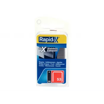 RAPID TOOLS fijndraadclips type 53, 6 mm, roestvrij staal, kleinverpakking, op kaart met euroloch, 1 stk. (40109509)