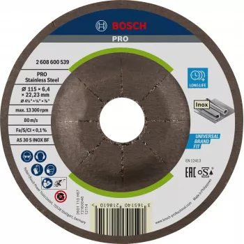 Bosch 2608600539 afgekronkelde slijpschijf 115 x 22,23 mm, 1 stuk