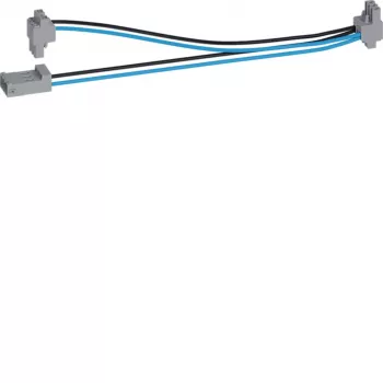 Hager Y-splitter kabel-set 2x200mm KU9S20YE zwart/blauw 1 stekker naar 2 bussen
