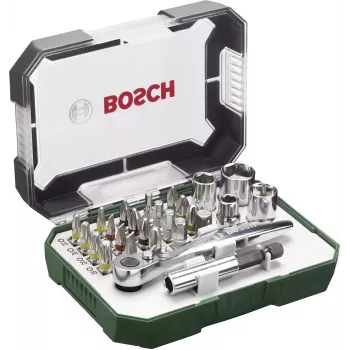 Bosch Accessories Promoline 2607017392 27-delige schroefbitset met sleuf-, Phillips-, Pozidriv-, inbus- en Torx-bits in opbergkoffer