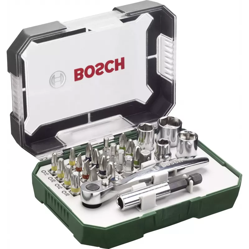 Bosch Accessories Promoline 2607017392 27-delige schroefbitset met sleuf-, Phillips-, Pozidriv-, inbus- en Torx-bits in opbergkoffer