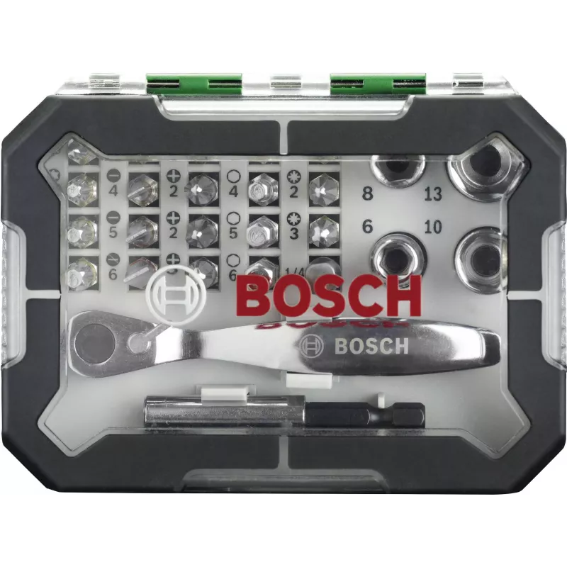 Bosch Accessories Promoline 2607017392 27-delige schroefbitset met sleuf-, Phillips-, Pozidriv-, inbus- en Torx-bits in opbergkoffer