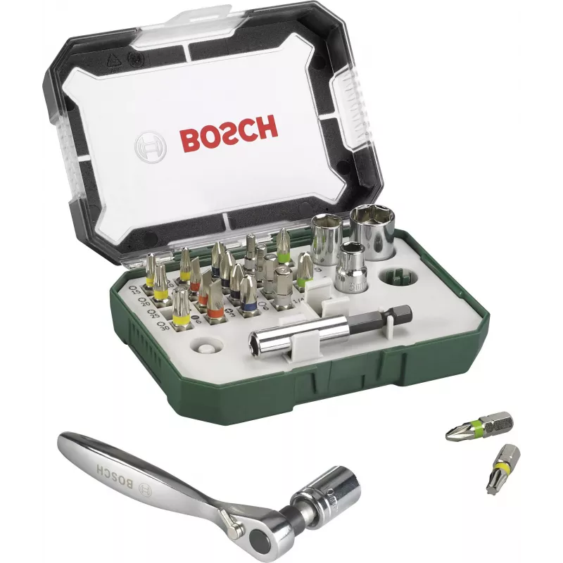 Bosch Accessories Promoline 2607017392 27-delige schroefbitset met sleuf-, Phillips-, Pozidriv-, inbus- en Torx-bits in opbergkoffer