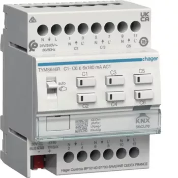 HAGER TYMS646R verwarmingsactor 6-voudig KNX Secure met controller