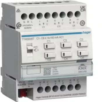 HAGER TYMS646T verwarmingsactor 6-kanaals KNX Secure