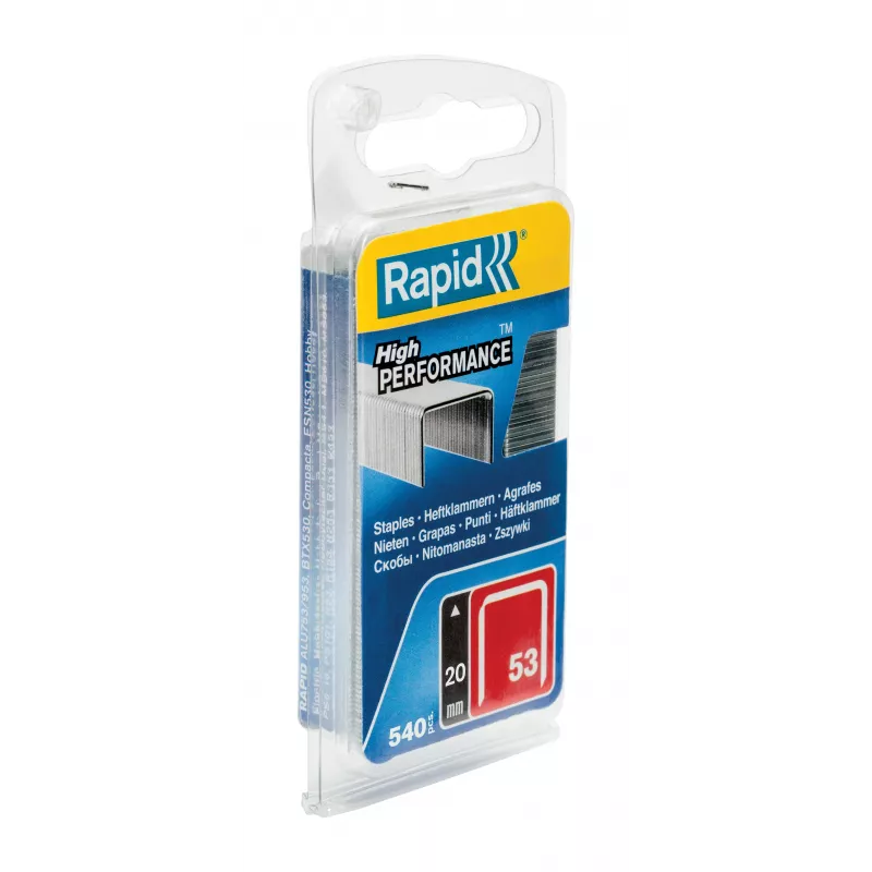 Rapid Tools type 53 fijndraadnieten, 20 mm beenlengte, verzinkt staal, 2500 per verpakking 40109508