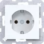 HAGER WAS1300WG SCHUKO stopcontact, 1-voudig, inbouw, schroefklemmen, polarwit
