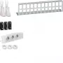 HAGER UM00M4 multimedia-veldkit met 3 Schuko-stopcontacten en 12 RJ45-aansluitingen, wit