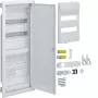 HAGER VU602NWH inbouw-verdeelkast met stopcontact en stalen deur, 2 rijen, 24 modules, wit