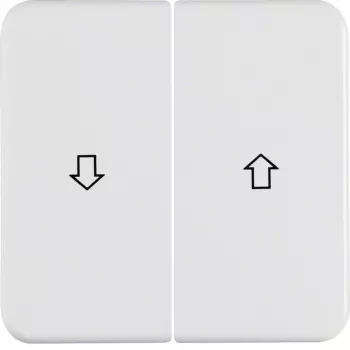 HAGER WWW2001PW dubbele wipafdekking met pijlsymbool, Witty-WG serie, inbouw, IP44, polarwit