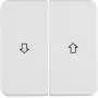 HAGER WWW2001PW dubbele wipafdekking met pijlsymbool, Witty-WG serie, inbouw, IP44, polarwit