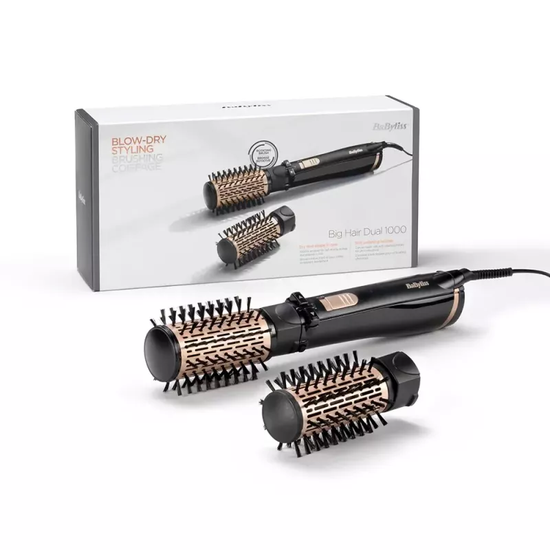 BaByliss Big Hair Dual roterende heteluchtstyler, 1000 W, zwart/goud