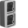 Hager WNA676 opbouw 2-voudig verticaal basisbehuizing met frame en kabelinvoer, polarwit