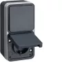 Hager WNC082 opbouw wisselschakelaar en SCHUKO-stopcontactcombinatie, grijs