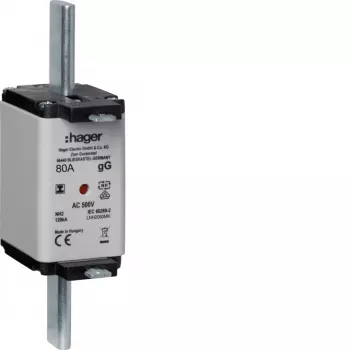 HAGER LNH2080MK NH-smeltpatroon 80A 500V gG maat 2C met kenmelder