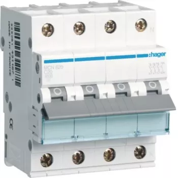 Hager MCN620 3P+N C-karakteristiek 20A 6kA installatieautomaat