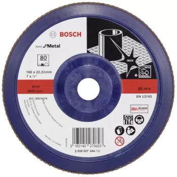 Bosch X571 Best for Metal lamellenschijf 180 mm, P40, zirkonkorund, 22,23 mm boring 2608607344