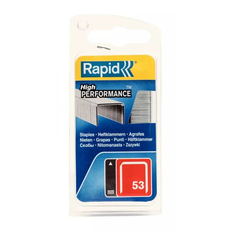 Rapid No. 53 fijndraadnietjes, 12 mm pootlengte, verzinkt staal, 2500-pack 40109505