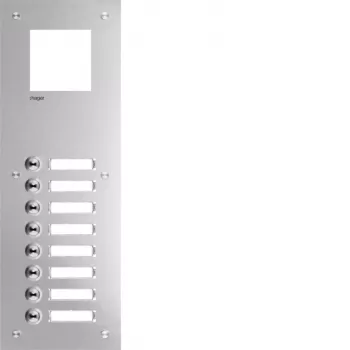 Hager RTQ108X deurtelefoon voorplaat, mono-audio, 8 oproeptoetsen, wit