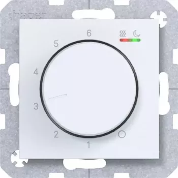 HAGER WAN5010WM ruimtethermostaat 230V/16A draai-/drukknop voor verwarming