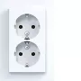 HAGER WAS2175WG dubbel stopcontact met afdekplaat, schuko, inbouw, polarwit