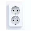 HAGER WAS2175WG dubbel stopcontact met afdekplaat, schuko, inbouw, polarwit