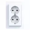 HAGER WAS2175WG dubbel stopcontact met afdekplaat, schuko, inbouw, polarwit