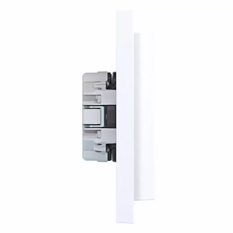 HAGER WAS2175WG dubbel stopcontact met afdekplaat, schuko, inbouw, polarwit