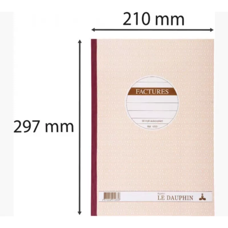 Le Dauphin doordrukboek factuurformulieren, A4, drievoudig, 50 sets (1233D)