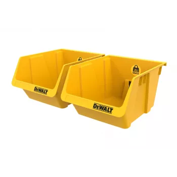 DEWALT DWST82813-1 TSTAK gereedschapskoffer dubbelpack – 2x 14L stapelbare kunststofbakken, zwart/geel