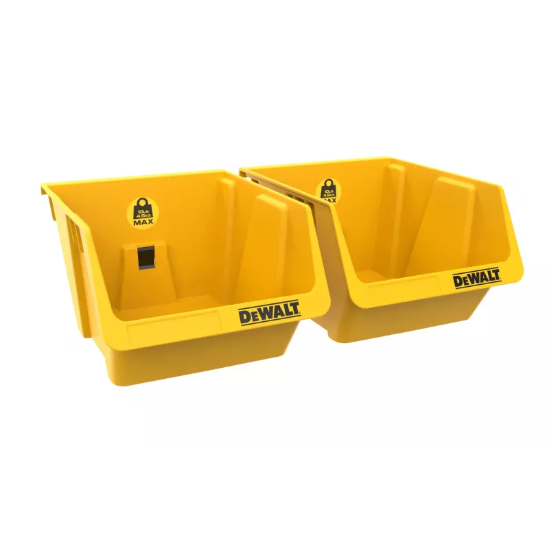 DEWALT DWST82813-1 TSTAK gereedschapskoffer dubbelpack – 2x 14L stapelbare kunststofbakken, zwart/geel