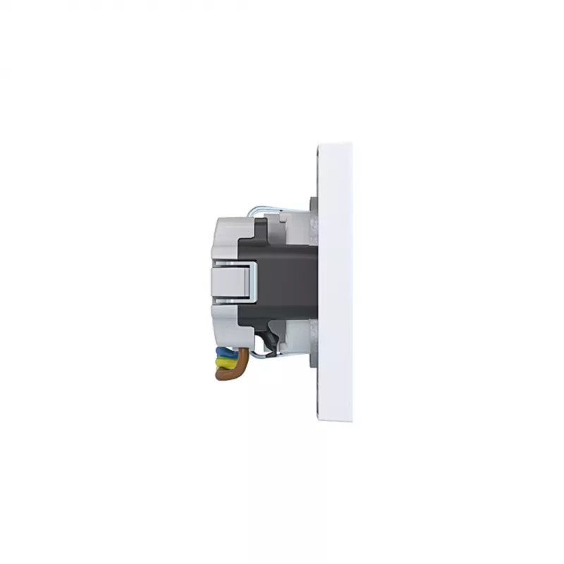 HAGER WAS2123WM SCHUKO dubbele wandcontactdoos met raam A.1, polarwit