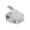 Exertis Connect RJ12 modulaire stekker voor platte kabel, ongeïsoleerd, 6P6C, 10-pack (920630)