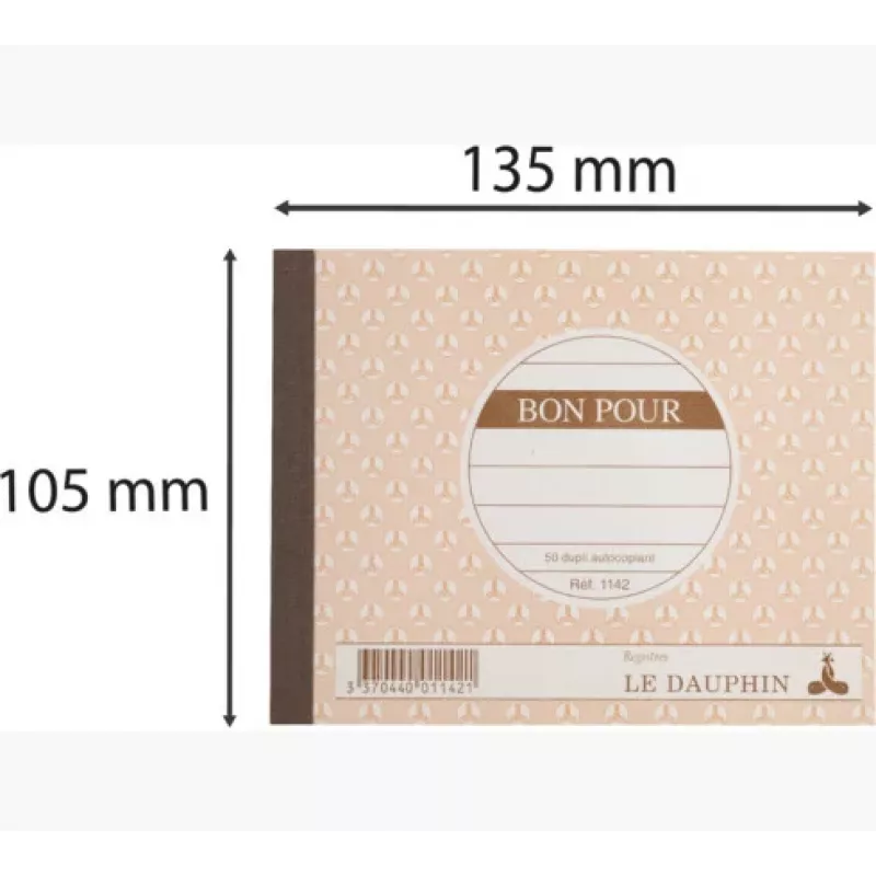 LE DAUPHIN 1142D manifold bon voor, 105 x 135 mm, duplicaat, 50 sets