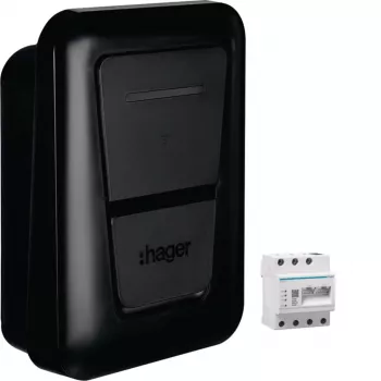 Hager witty solar II XVL122SFL 22kW Type-2 stopcontact EV-laadstation met zonne-optimalisatie