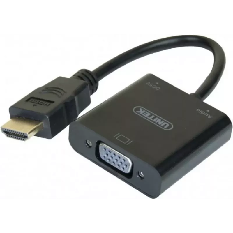 Exertis Connect 051248 VGA-naar-HDMI-adapterkabel 0,15 m zwart