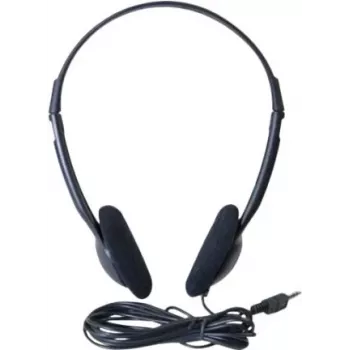 Exertis Connect on-ear bekabelde headset met beugelmicrofoon, 3,5 mm jack, zwart (059201)