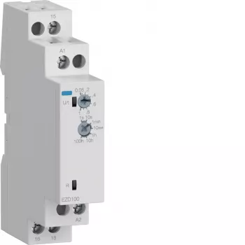 Hager EZD100 multifunctie-tijdrelais 24-240V AC/DC, 10 functies, 1 CO-contact, DIN-rail