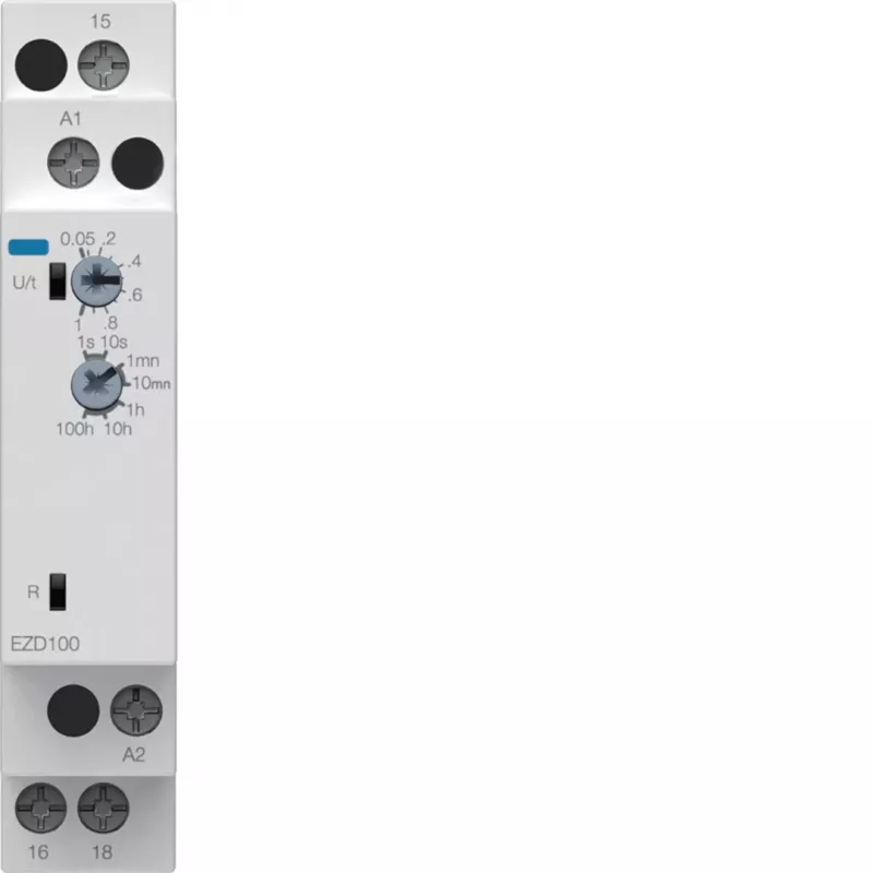 Hager EZD100 multifunctie-tijdrelais 24-240V AC/DC, 10 functies, 1 CO-contact, DIN-rail