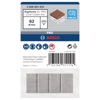Bosch 2608601416 diamantsegmenten voor droogboorkronen, 4-pack