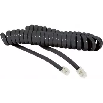 EXERTIS CONNECT spiraalkabel voor telefoonhoorn, zwart, uitgetrokken lengte 2,0 m 936650