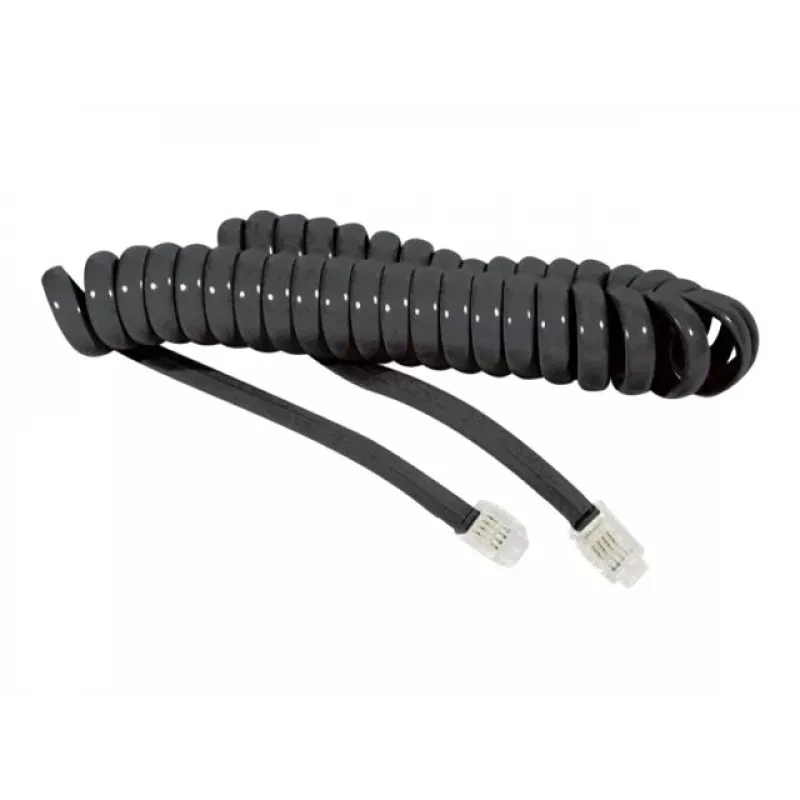 EXERTIS CONNECT spiraalkabel voor telefoonhoorn, zwart, uitgetrokken lengte 2,0 m 936650