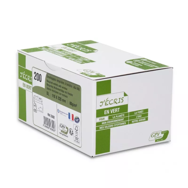 GPV ERAPure DL vensterenvelop, 110 x 220 mm, zelfklevend, wit, 1 stuk 3302